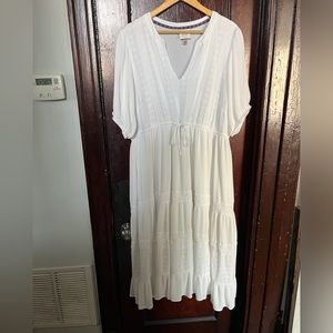 White Lacy Tiered Dress